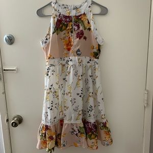 Shein Size M Floral Sleeveless Halter Dress